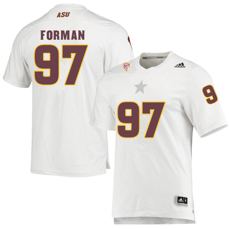 Men #97 Shannon FormanArizona State Sun Devils College Football Jerseys Sale-White